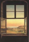 Johan Christian Dahl Window with a view of Pillnitz Castle (mk10) china oil painting artist